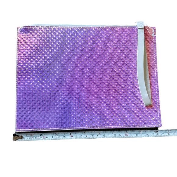 Brand New Reusable Iridescent Holographic PU Shopper Tote Bag with Dual Handles - Picture 6 of 6